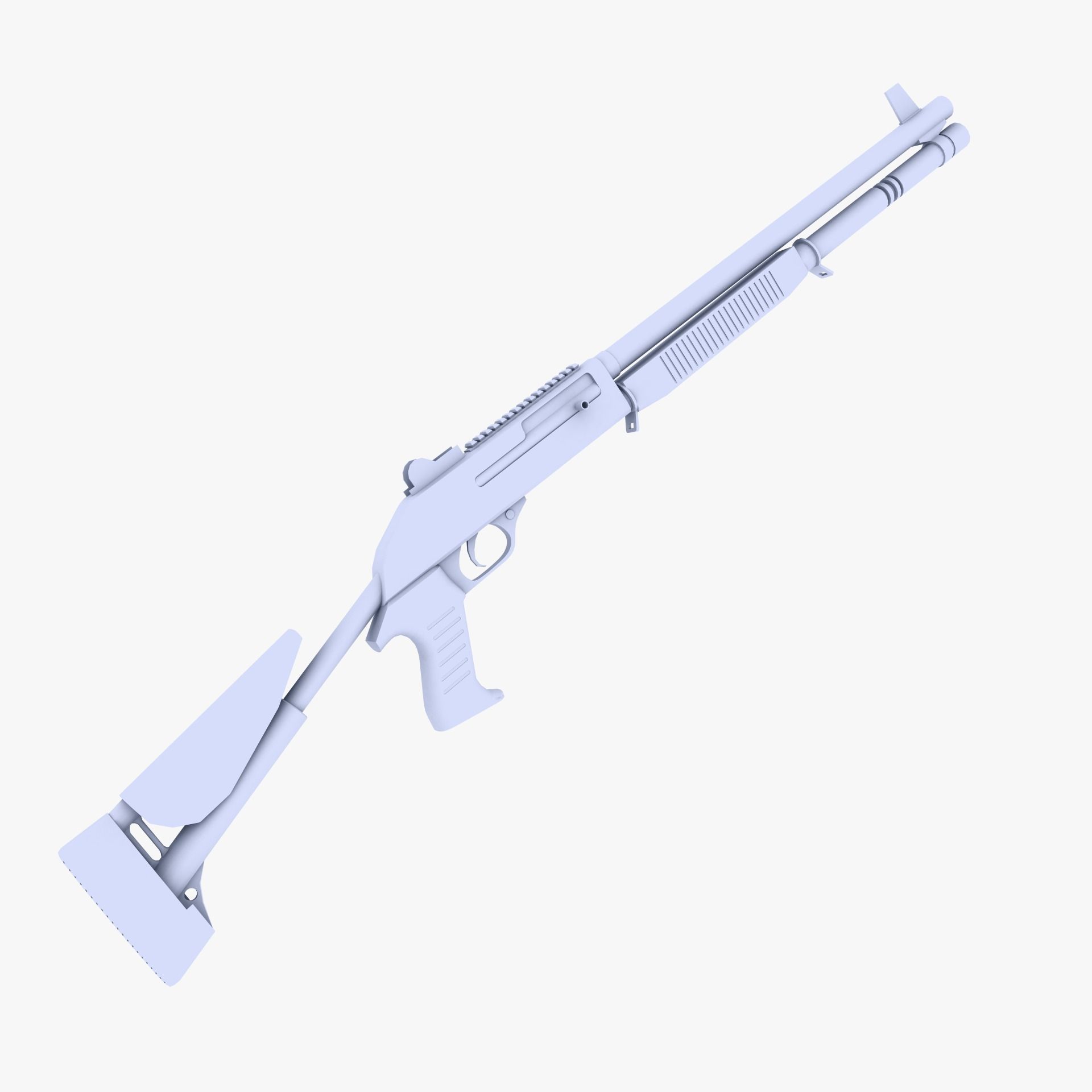 Benelli M1014 Shotgun Low-poly 3D model_0
