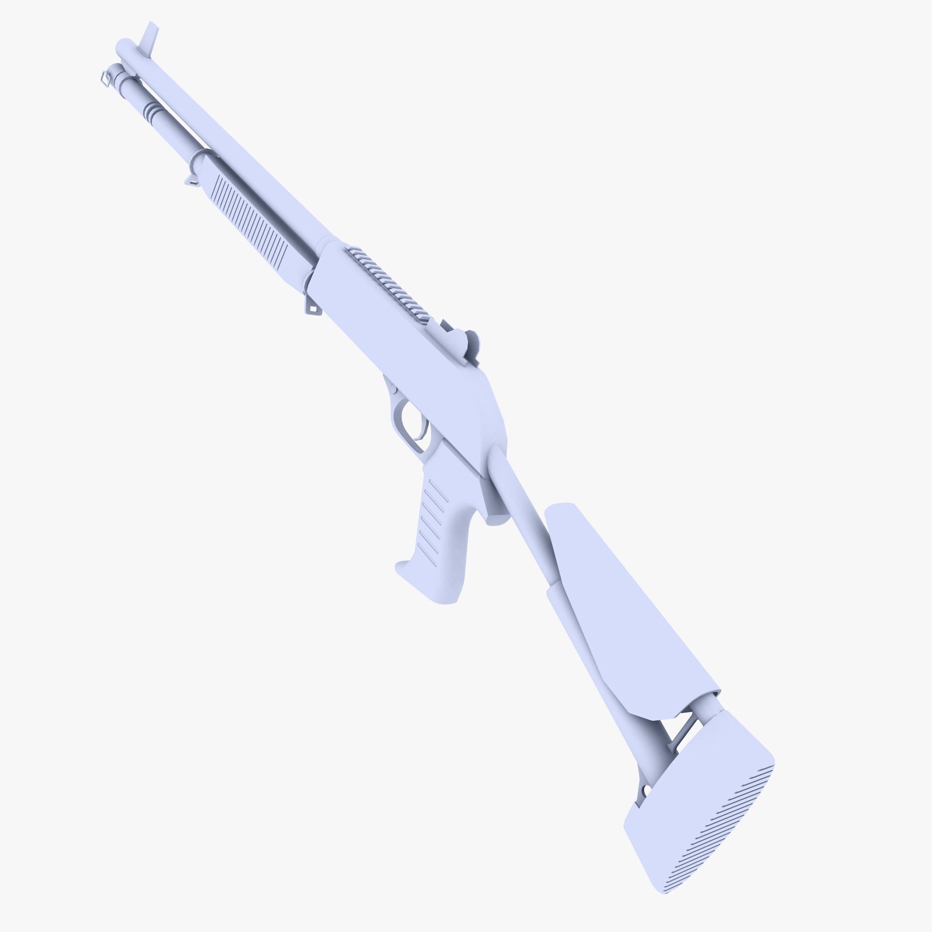 Benelli M1014 Shotgun Low-poly 3D model_2