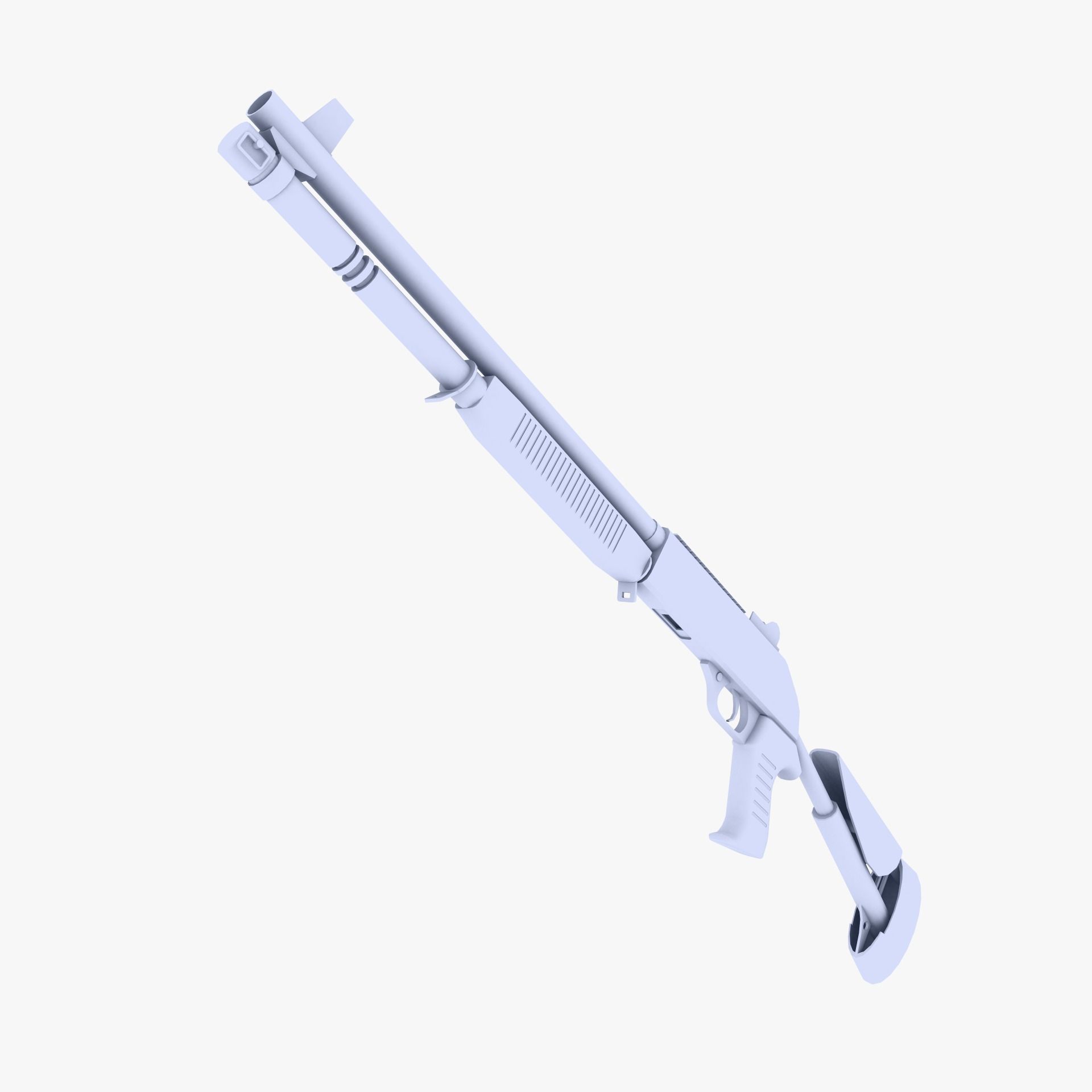 Benelli M1014 Shotgun Low-poly 3D model_3