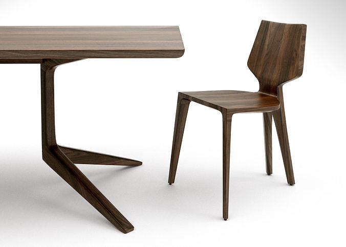 De la Espada Mary dining chair and 393F Table 3D model