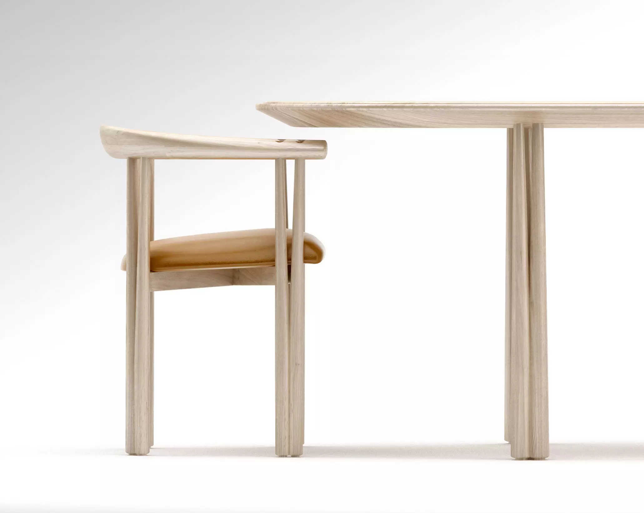 De la Espada Elliot dining chair and Elliot dining table 3D model_0