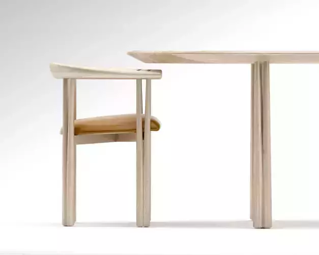 De la Espada Elliot dining chair and Elliot dining table 3D model