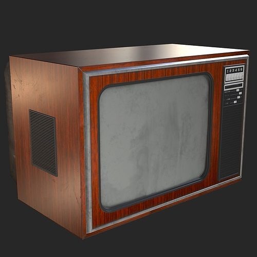 Retro Television 1970s PBR Low-poly 3D model