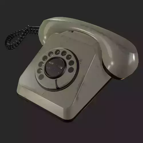 Retro Rotary Phone PBR Low-poly 3D model