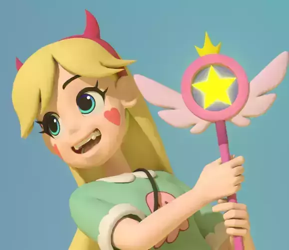 Star Butterfly rigged for animation-updated