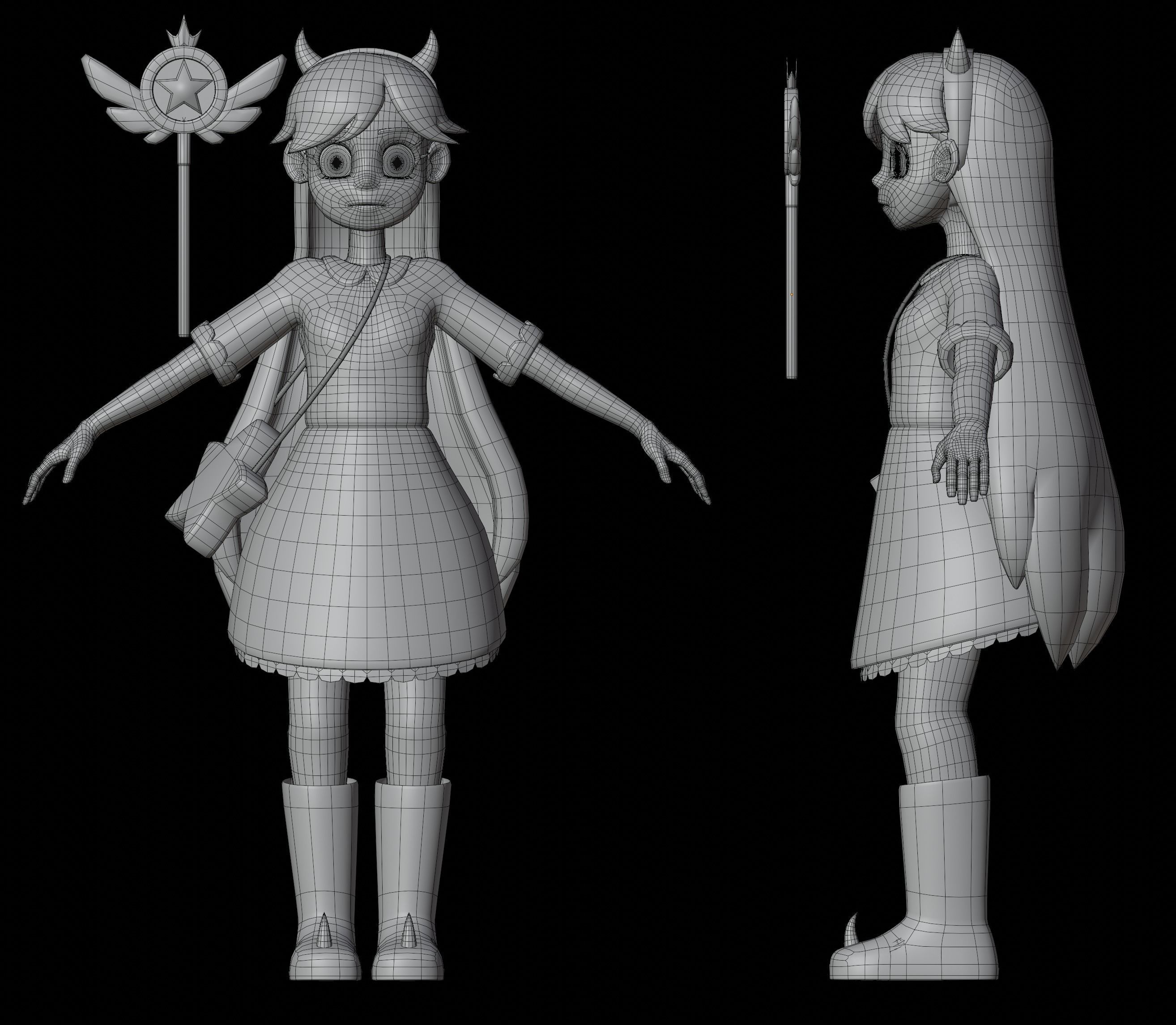 Star Butterfly rigged for animation-updated 3D model_5