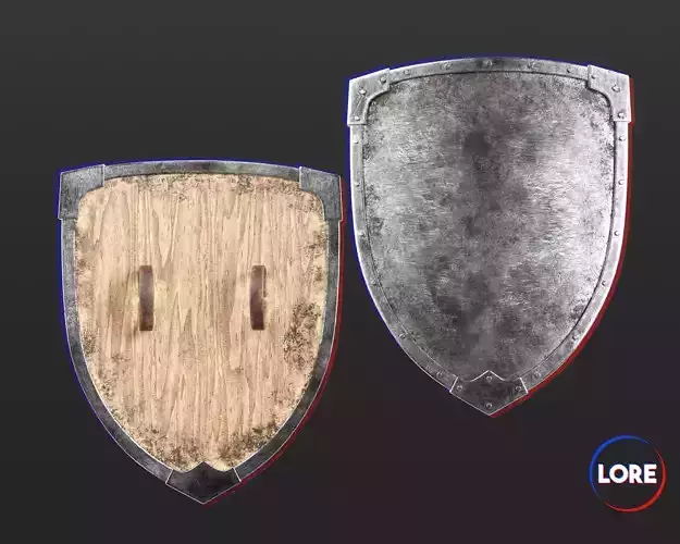 Medieval Knightly Weapon Shield Low-poly 3D model