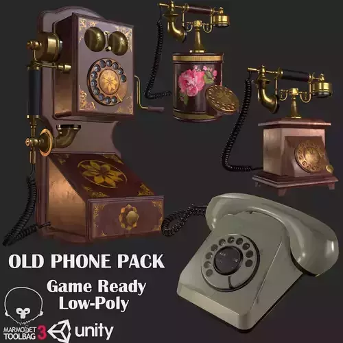 Old Phone Pack PBR 3D Model Collection