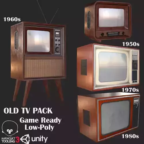 Old Television Pack PBR 3D Model Collection