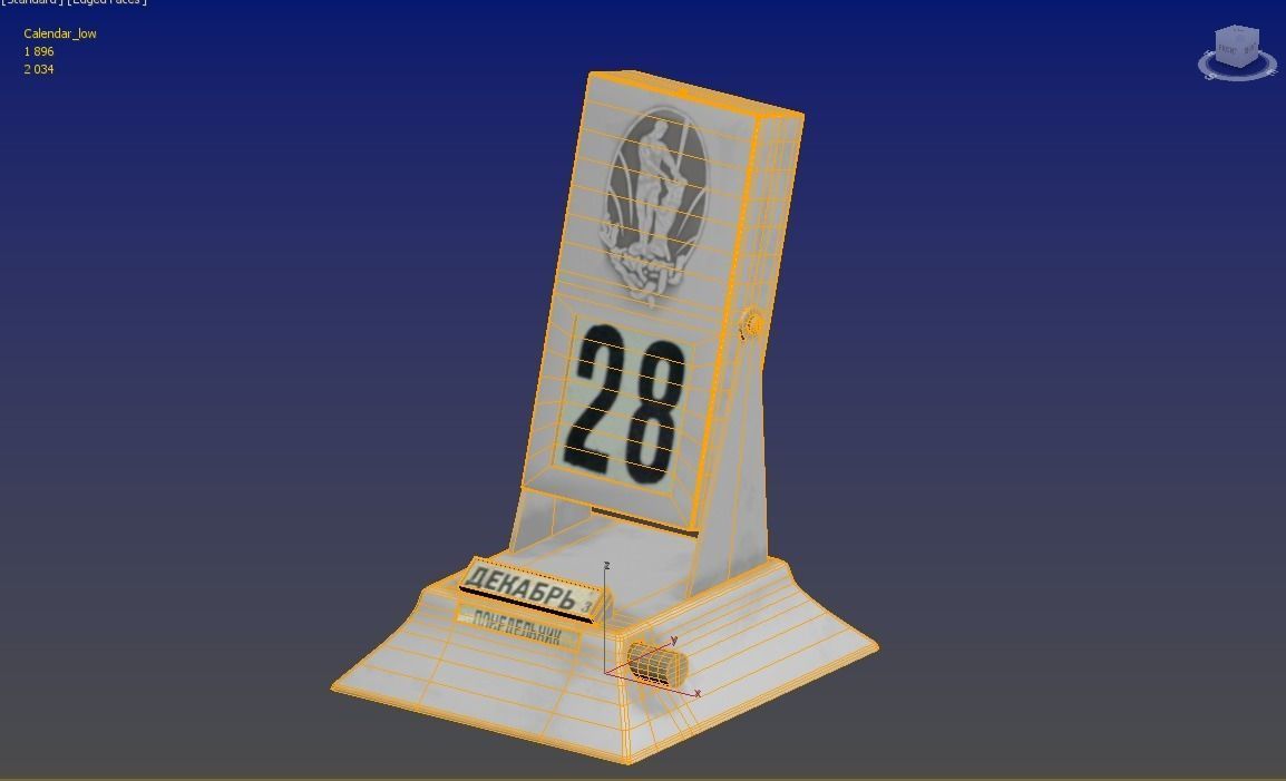 Desk Calendar  Low-poly 3D model_10