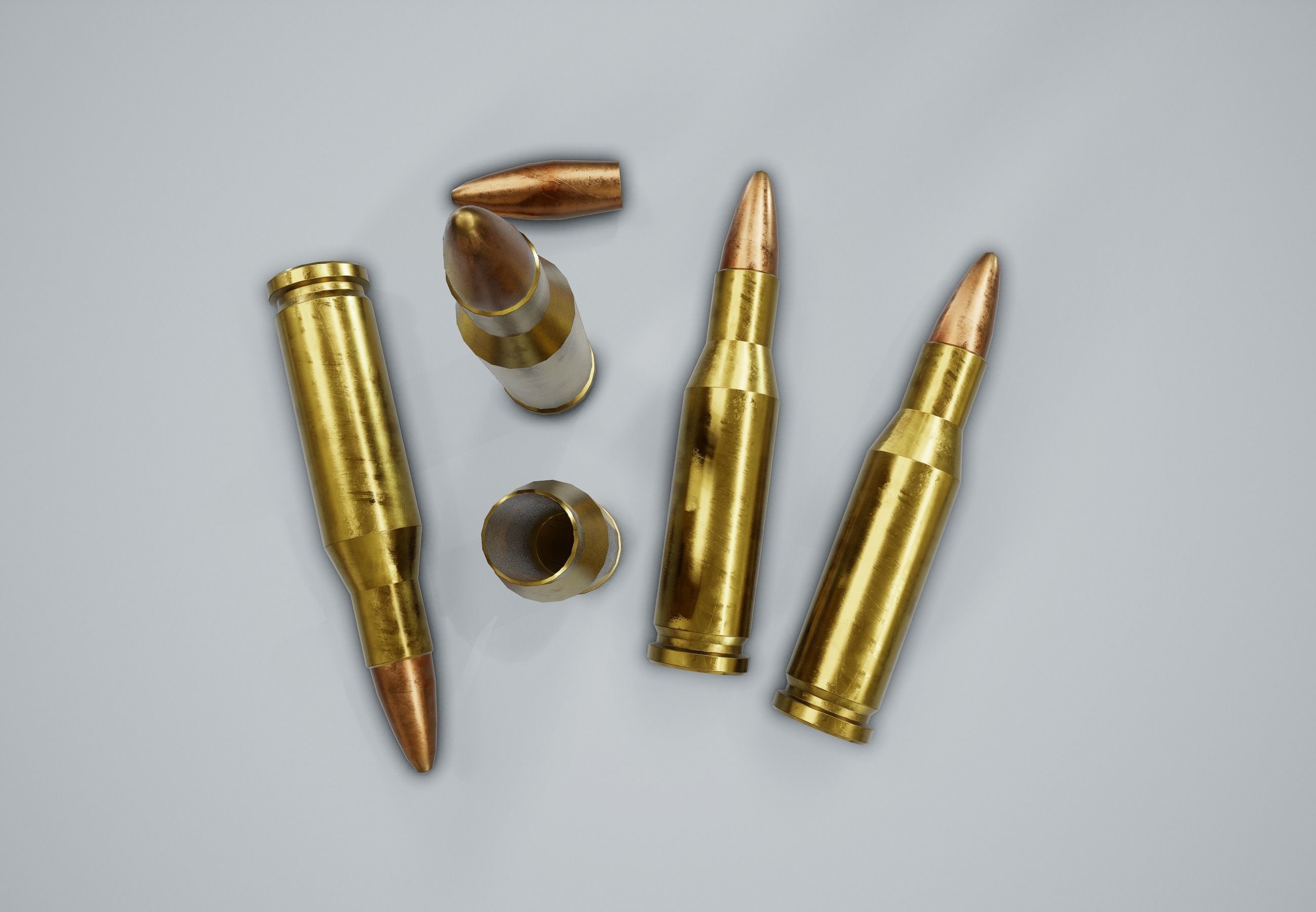 Cartridge Bullet PBR Game Ready Low-poly 3D model_1