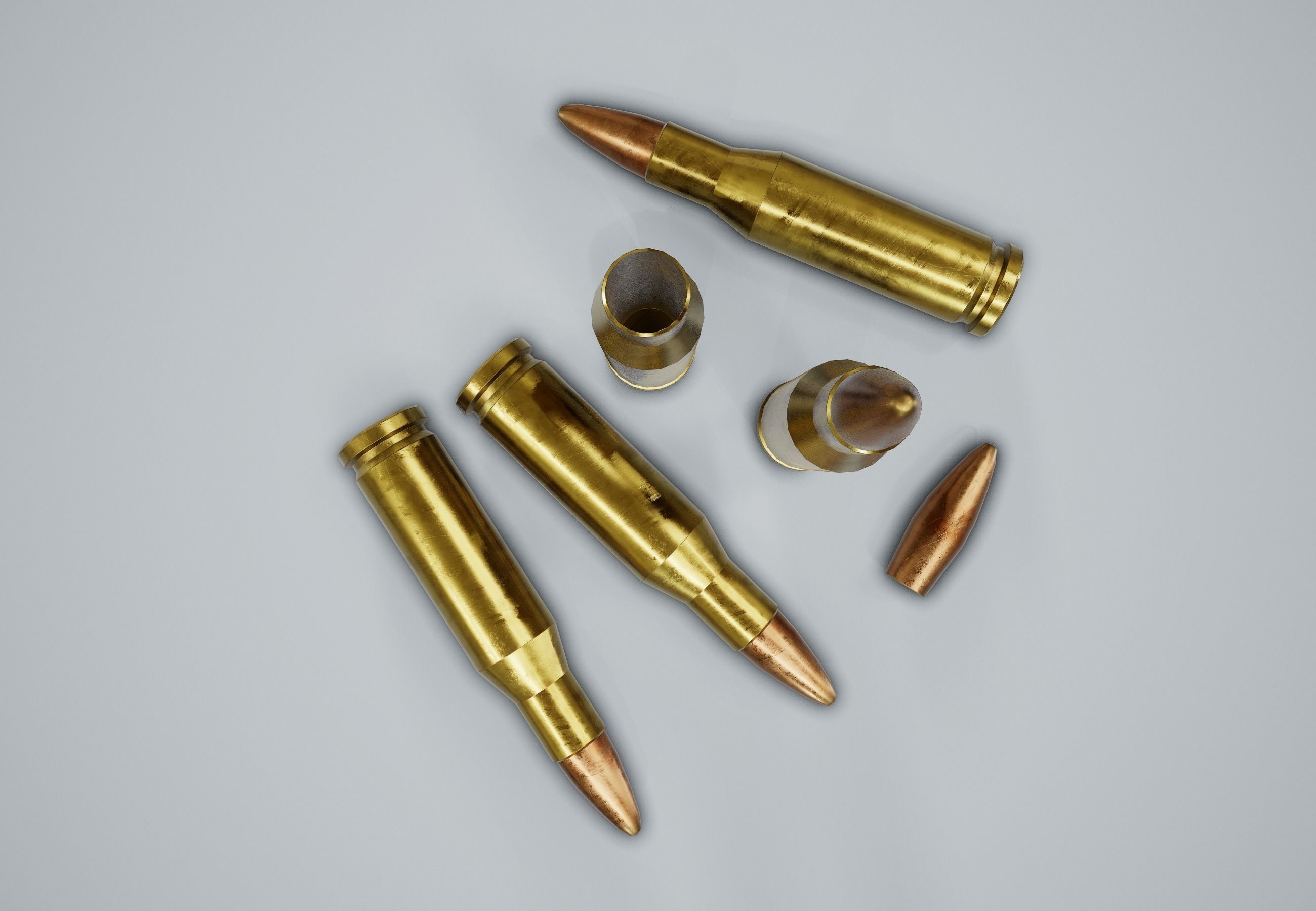 Cartridge Bullet PBR Game Ready Low-poly 3D model_5