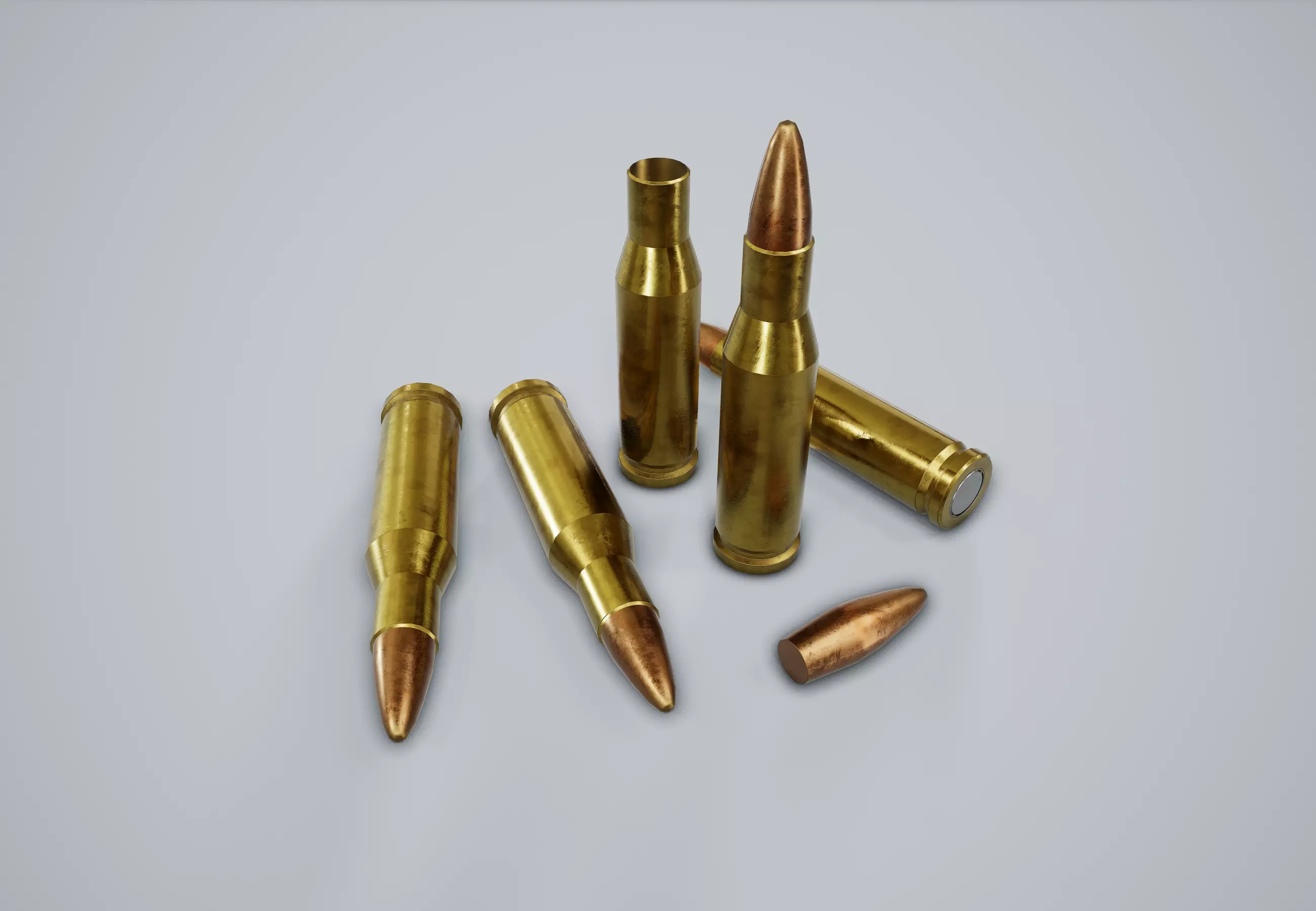 Cartridge Bullet PBR Game Ready Low-poly 3D model_0