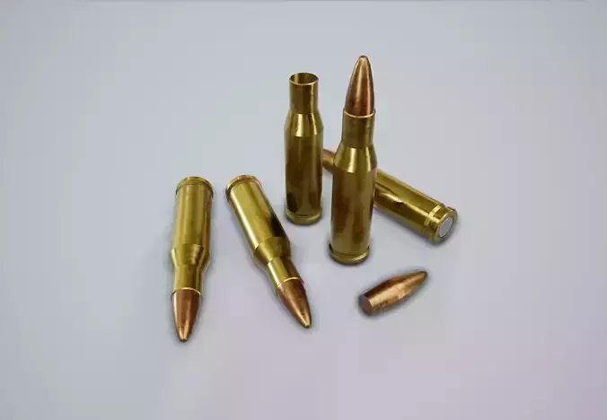 Cartridge Bullet PBR Game Ready Low-poly 3D model
