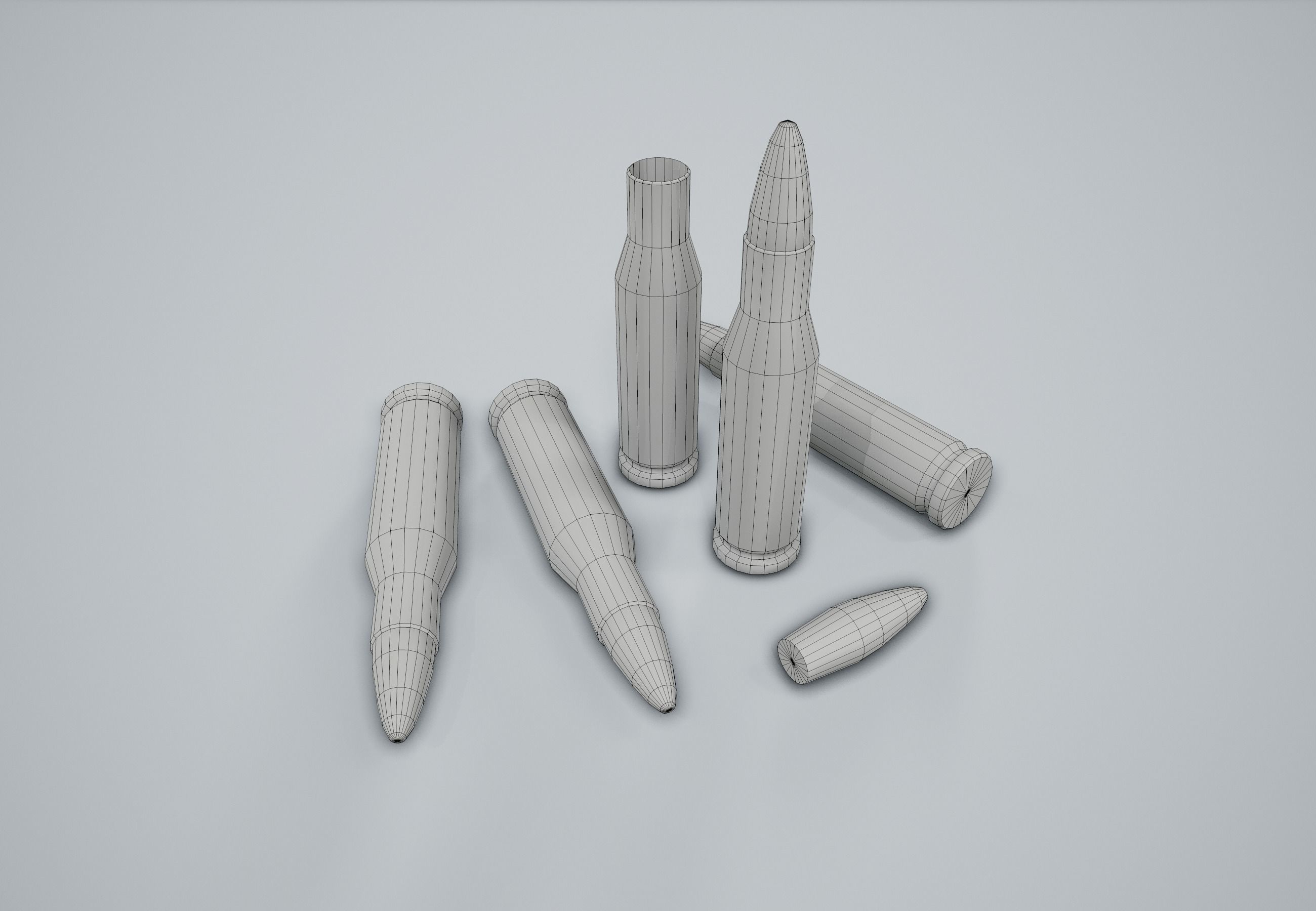 Cartridge Bullet PBR Game Ready Low-poly 3D model_6