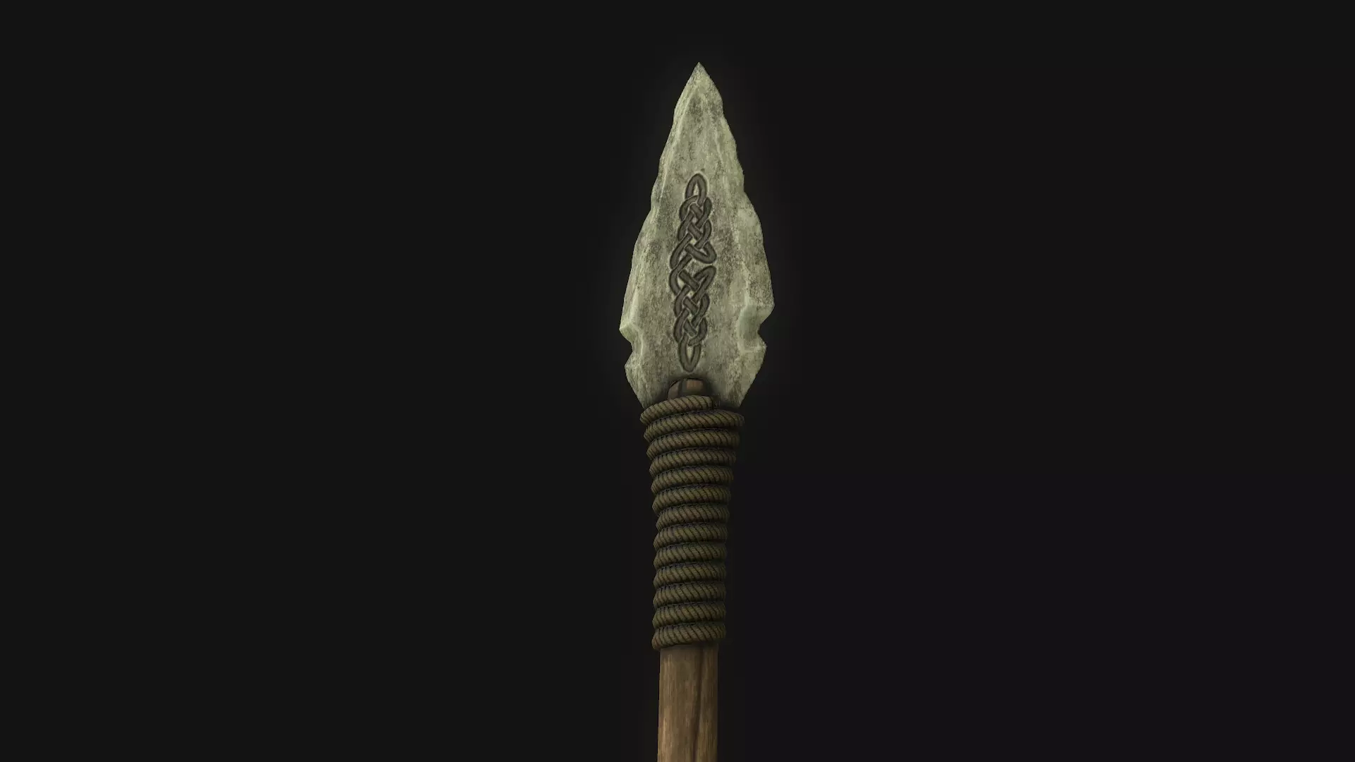 Medieval Spear PBR with LODs Low-poly 3D model