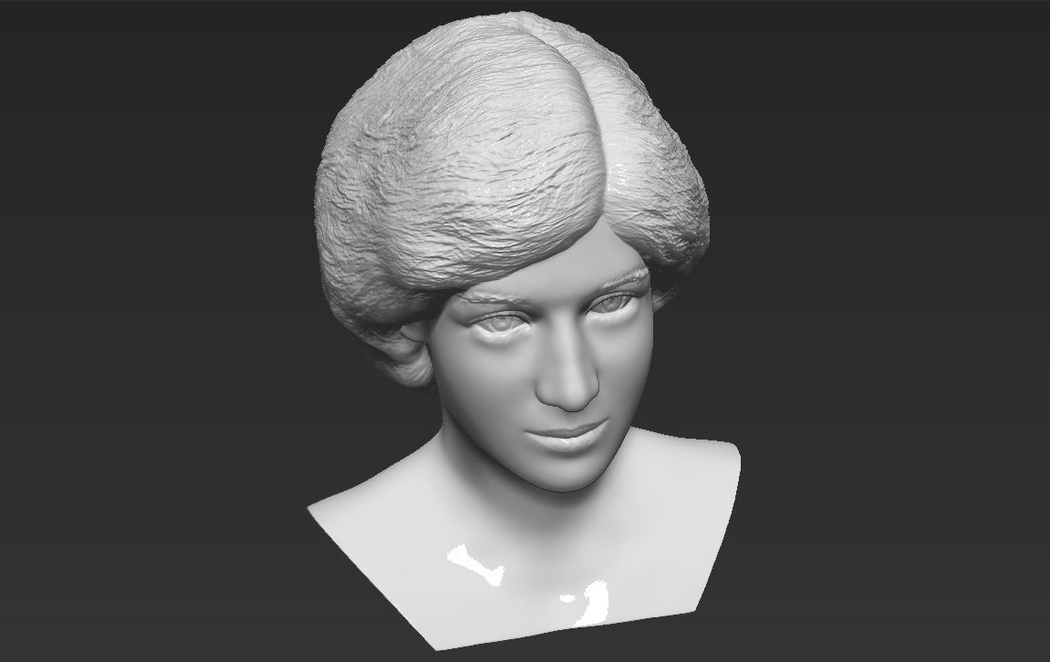 Princess Diana bust 3D printing ready stl obj formats Free 3D print model_11