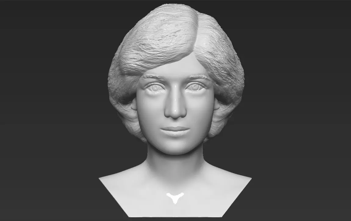Princess Diana bust 3D printing ready stl obj formats Free 3D print model_0