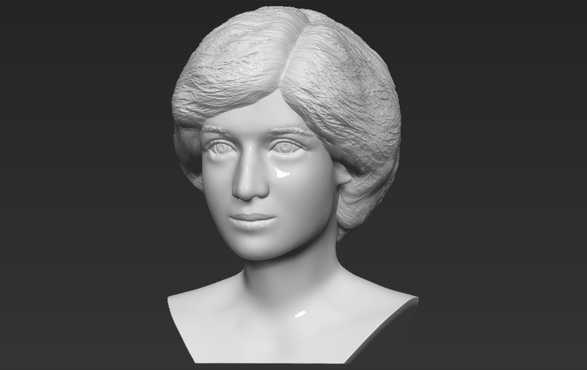 Princess Diana bust 3D printing ready stl obj formats Free 3D print model_1