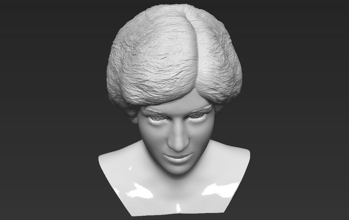 Princess Diana bust 3D printing ready stl obj formats Free 3D print model_12