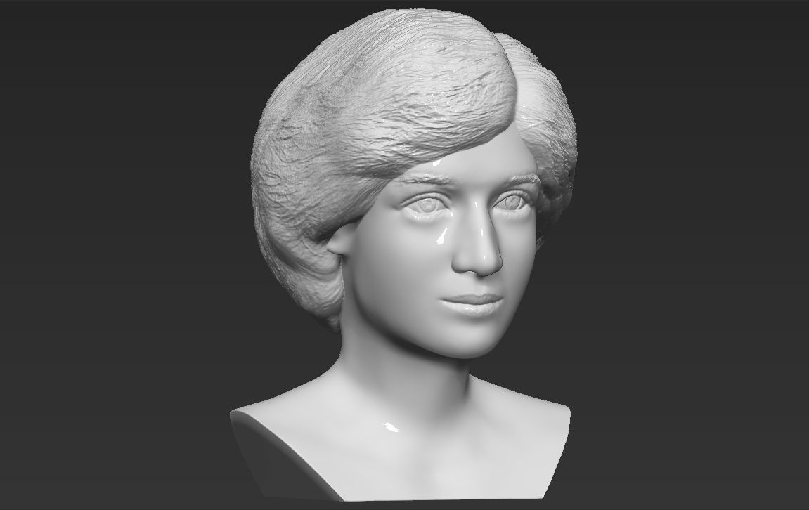 Princess Diana bust 3D printing ready stl obj formats Free 3D print model_9