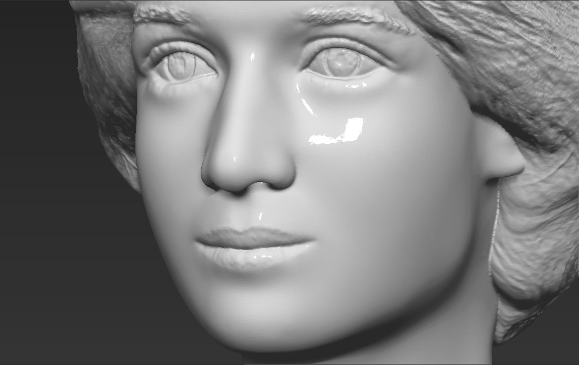 Princess Diana bust 3D printing ready stl obj formats Free 3D print model_20