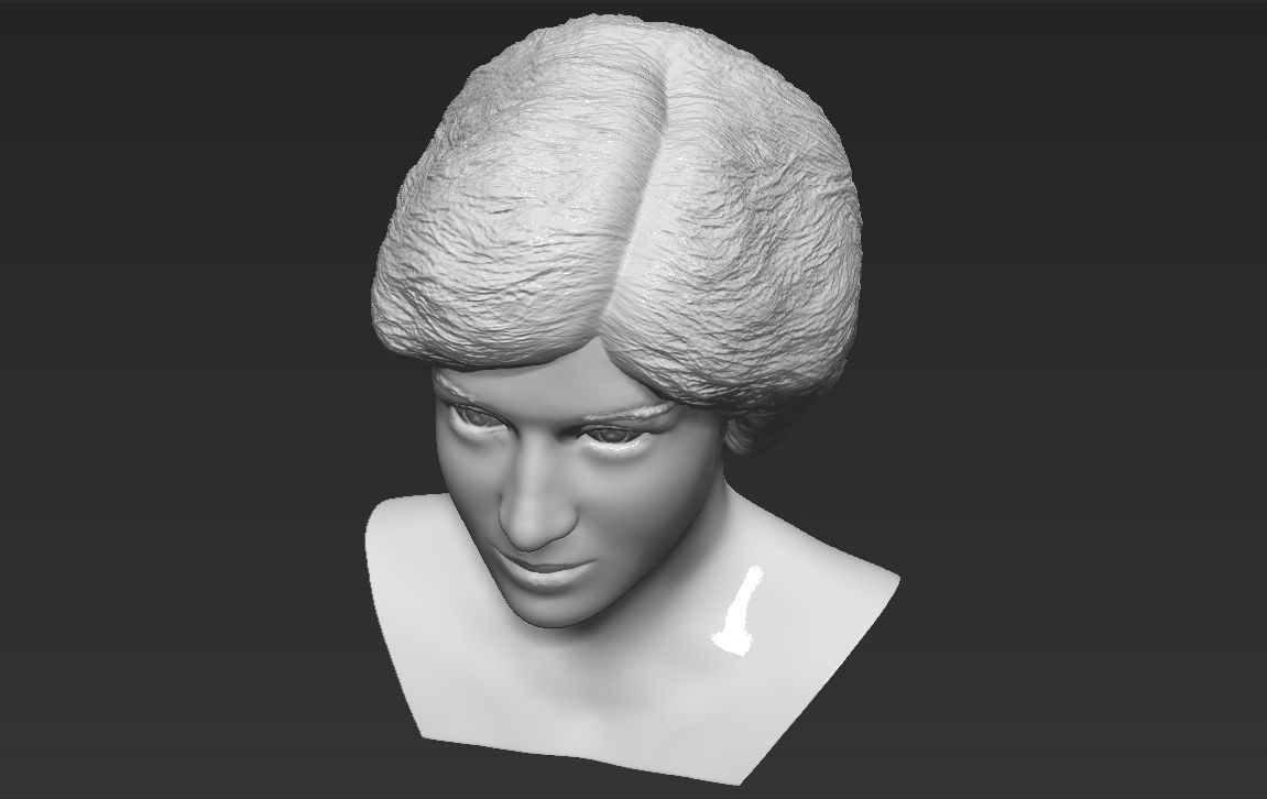 Princess Diana bust 3D printing ready stl obj formats Free 3D print model_13