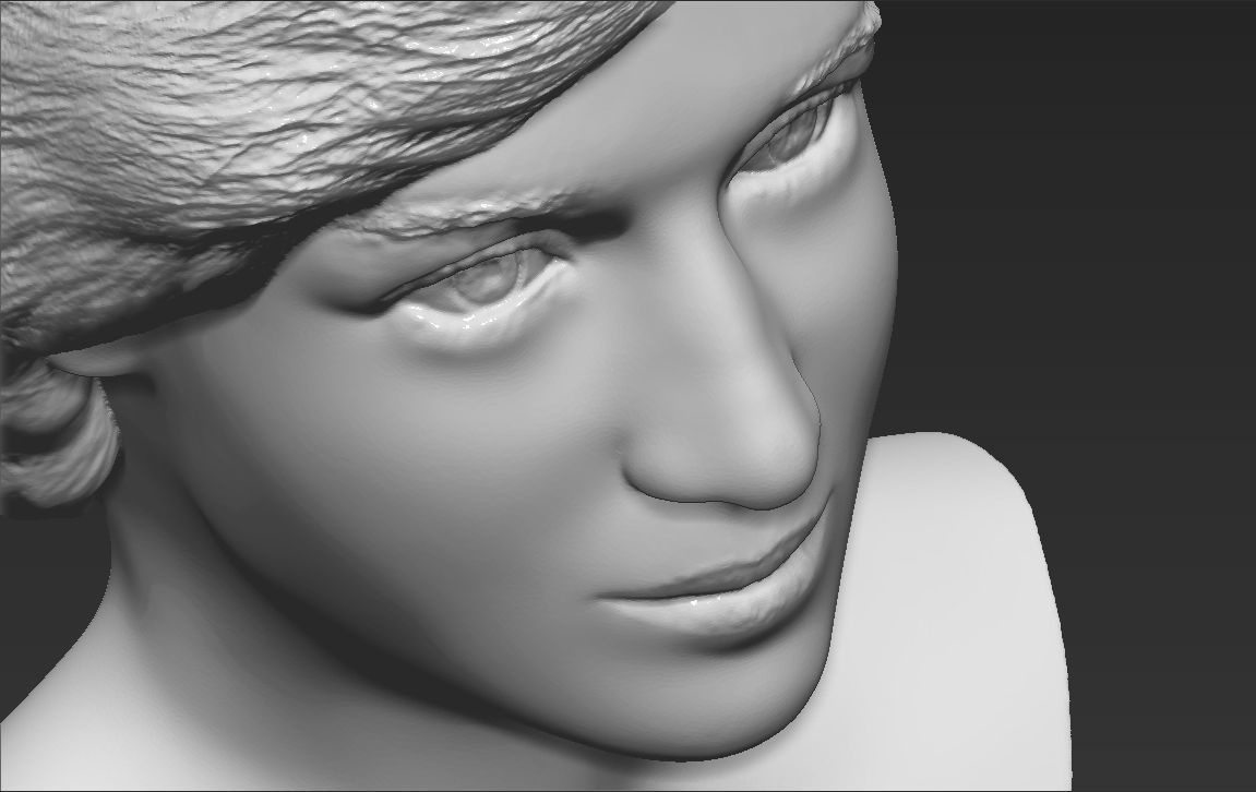 Princess Diana bust 3D printing ready stl obj formats Free 3D print model_22