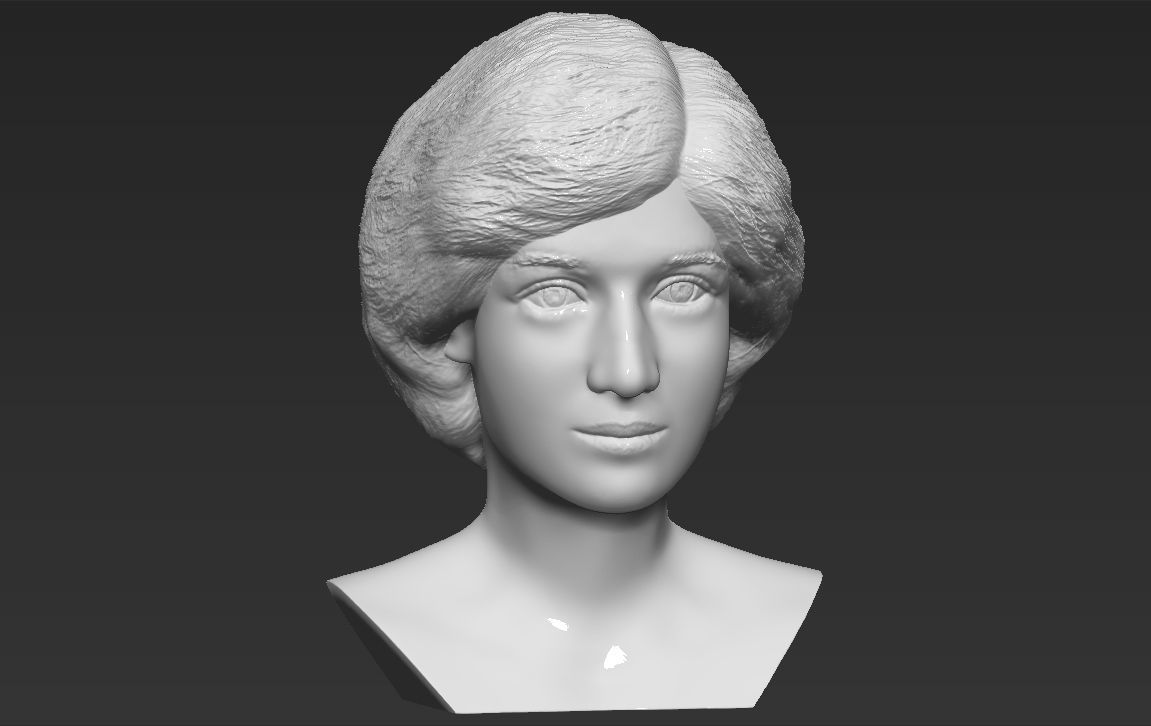 Princess Diana bust 3D printing ready stl obj formats Free 3D print model_10