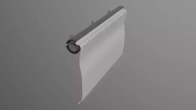 Wall mounted rolling screen 3D model