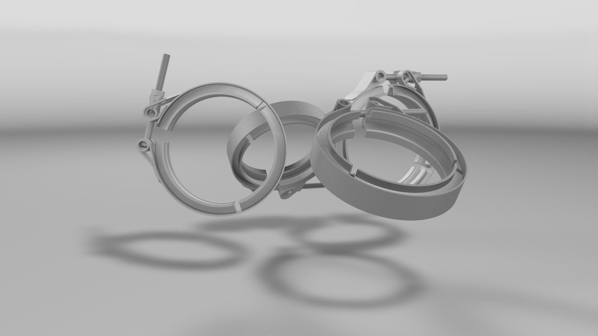 Tube clamp to join two tubes 3D model_22