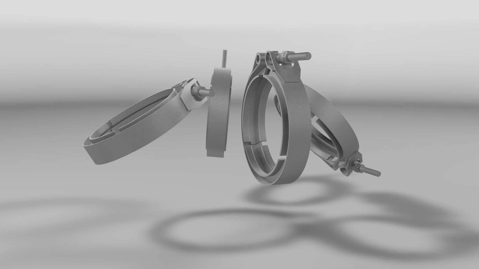Tube clamp to join two tubes 3D model_12