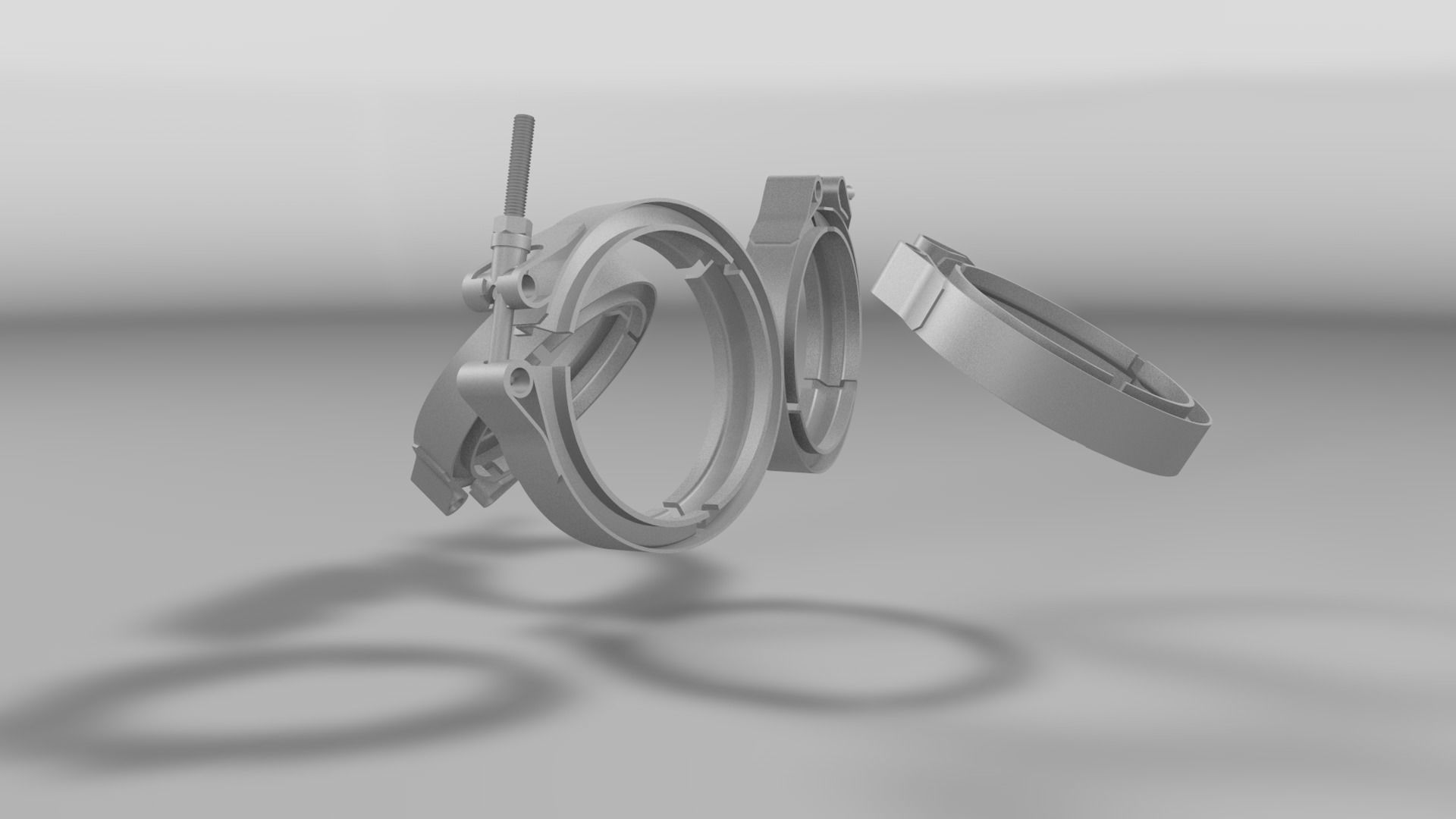 Tube clamp to join two tubes 3D model_18