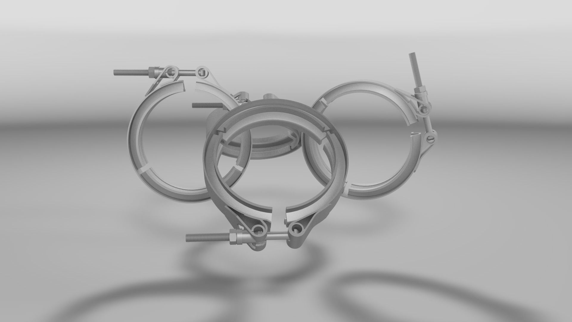 Tube clamp to join two tubes 3D model_17