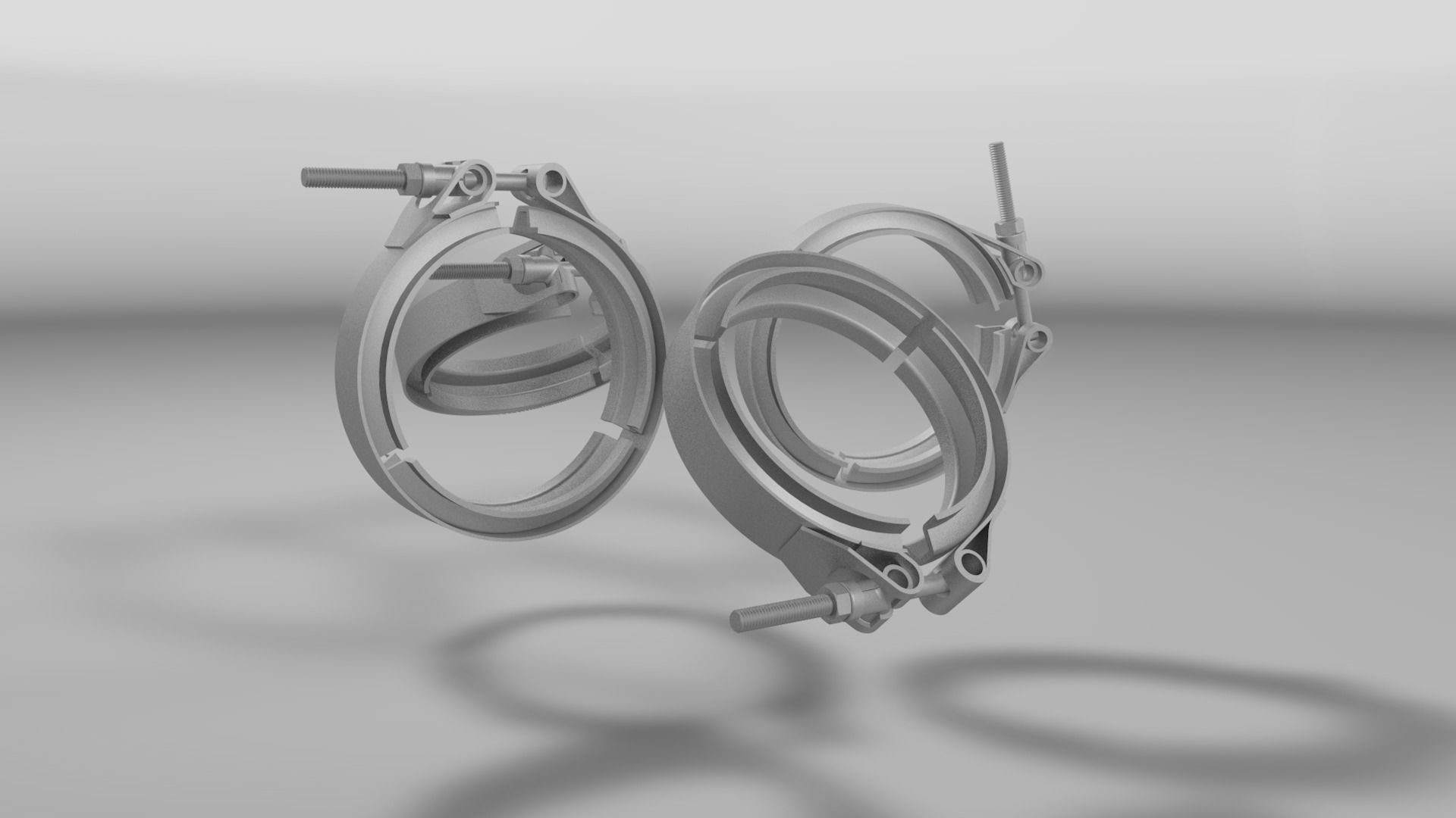 Tube clamp to join two tubes 3D model_14