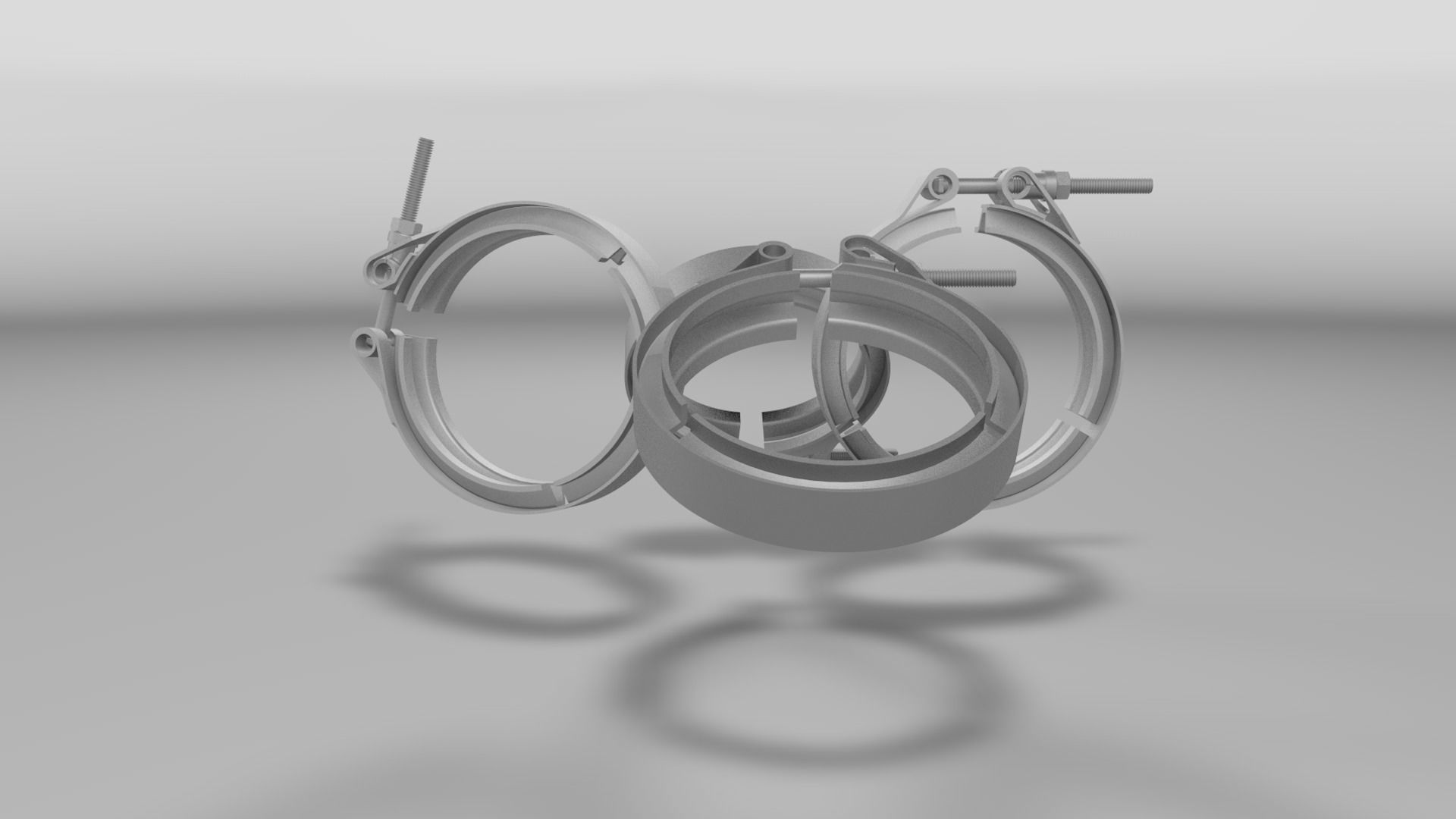 Tube clamp to join two tubes 3D model_16