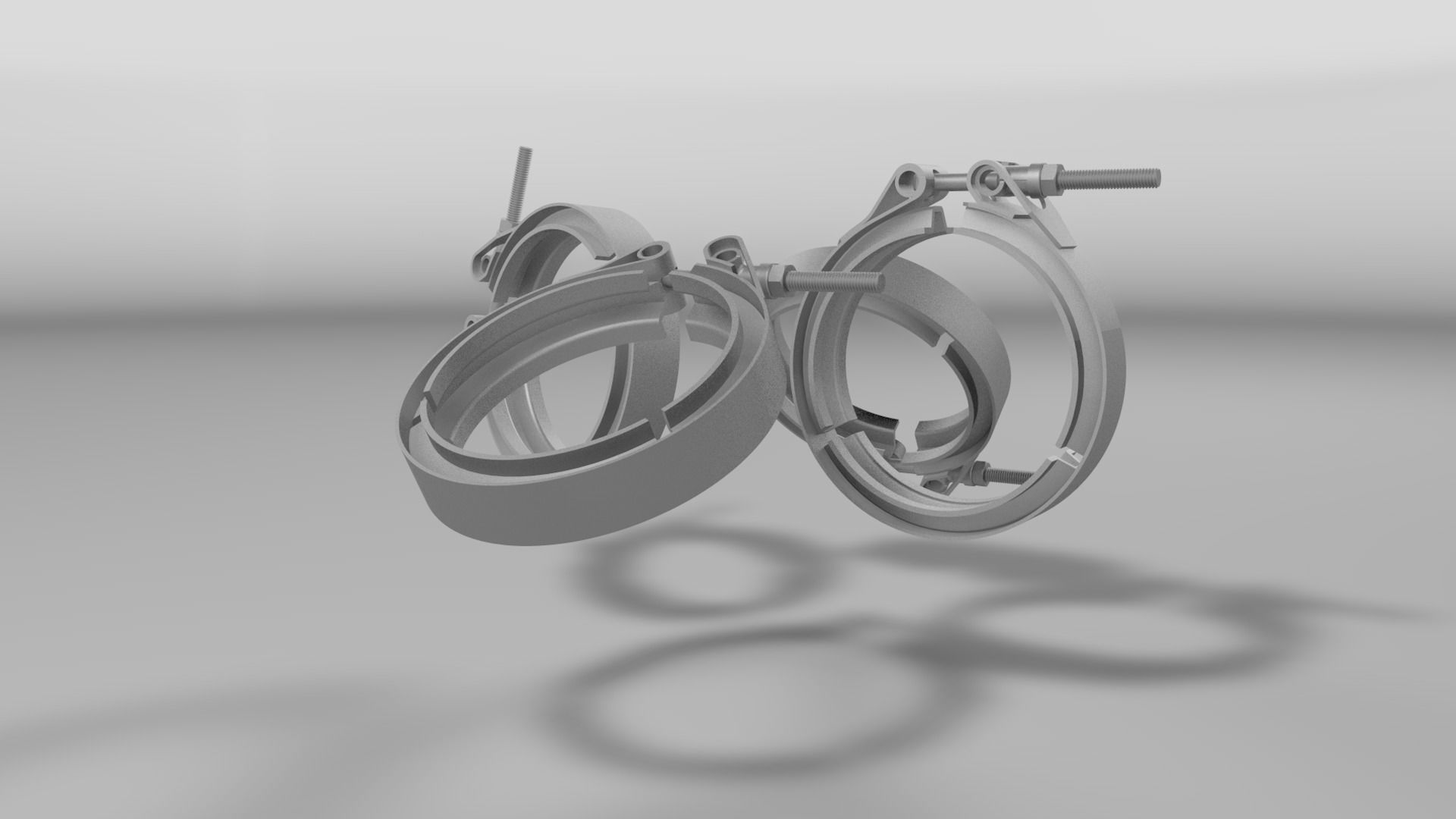 Tube clamp to join two tubes 3D model_13