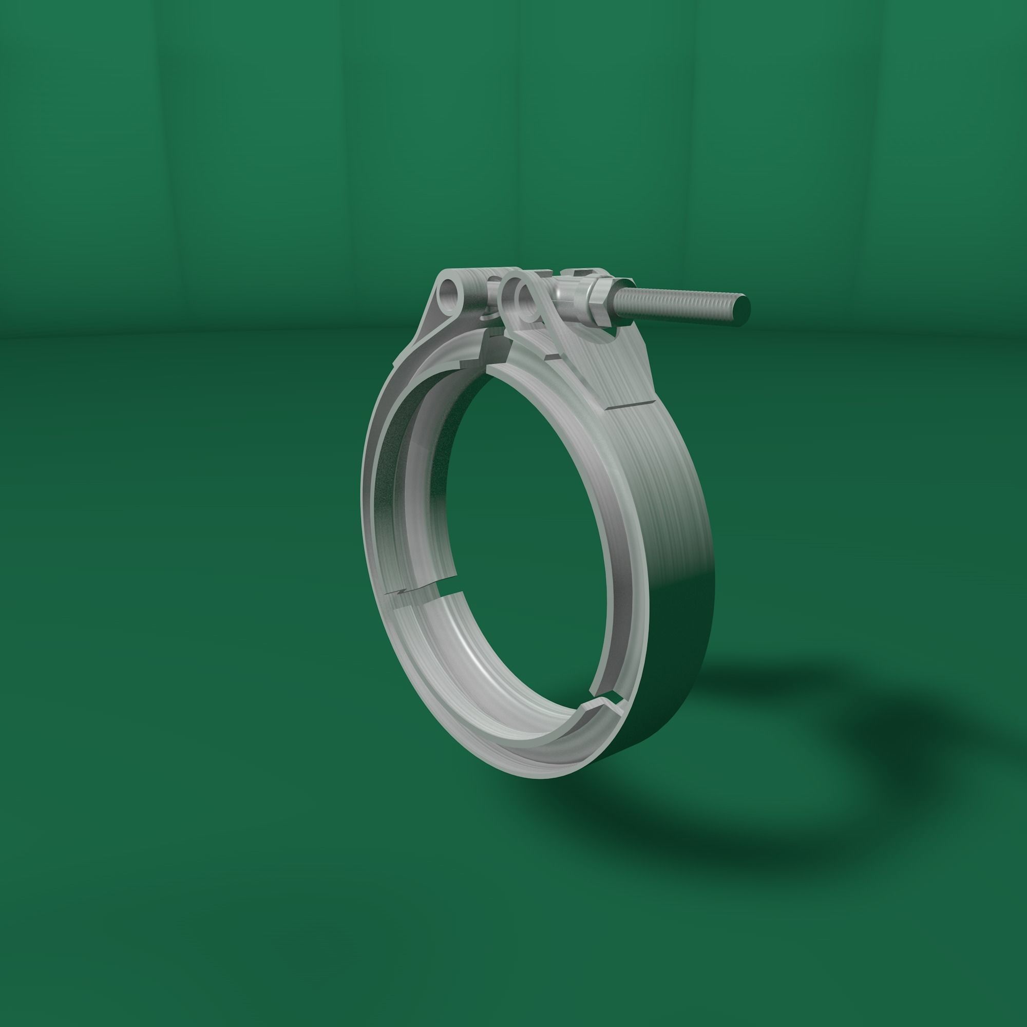 Tube clamp to join two tubes 3D model_4