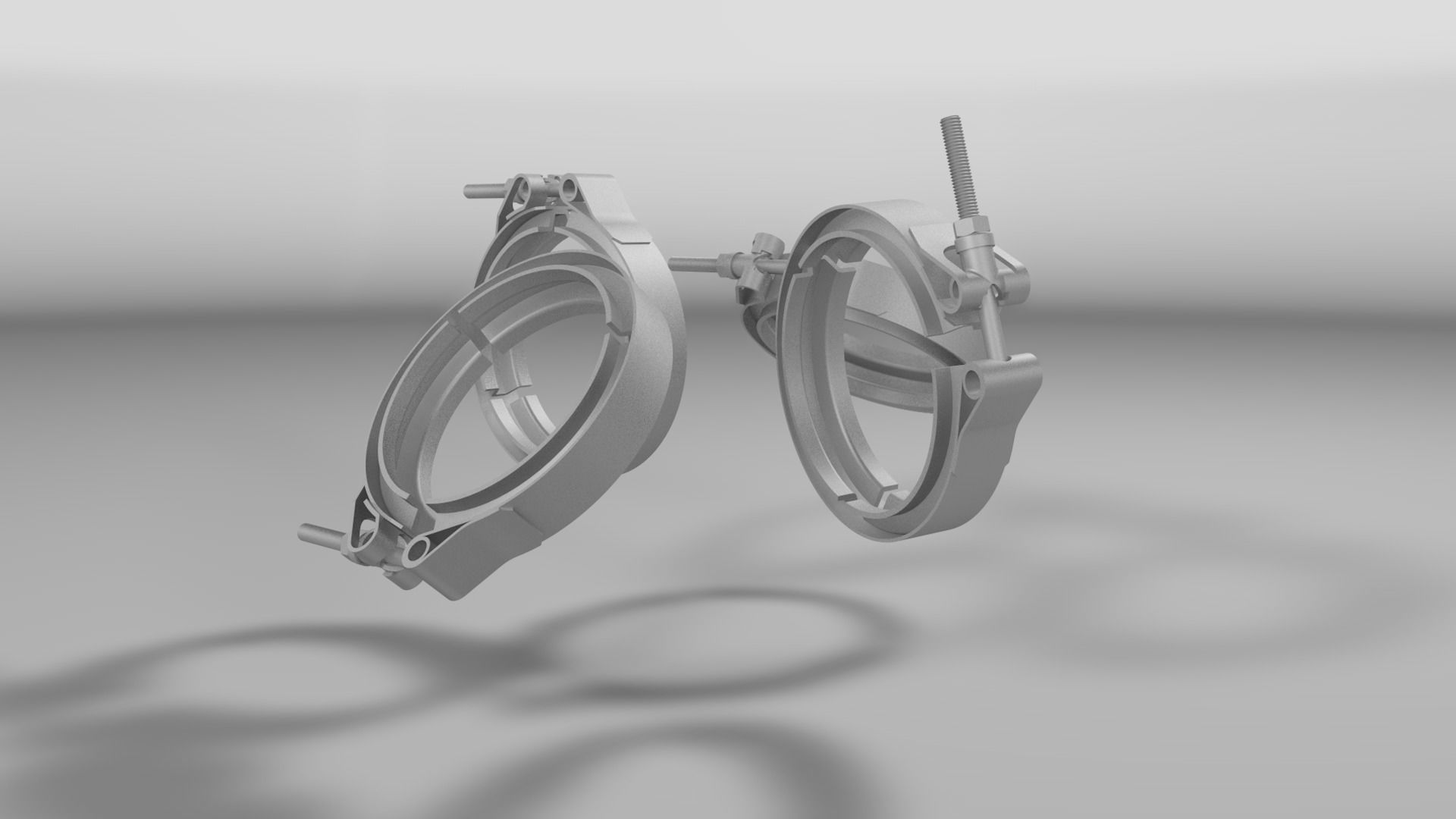 Tube clamp to join two tubes 3D model_21