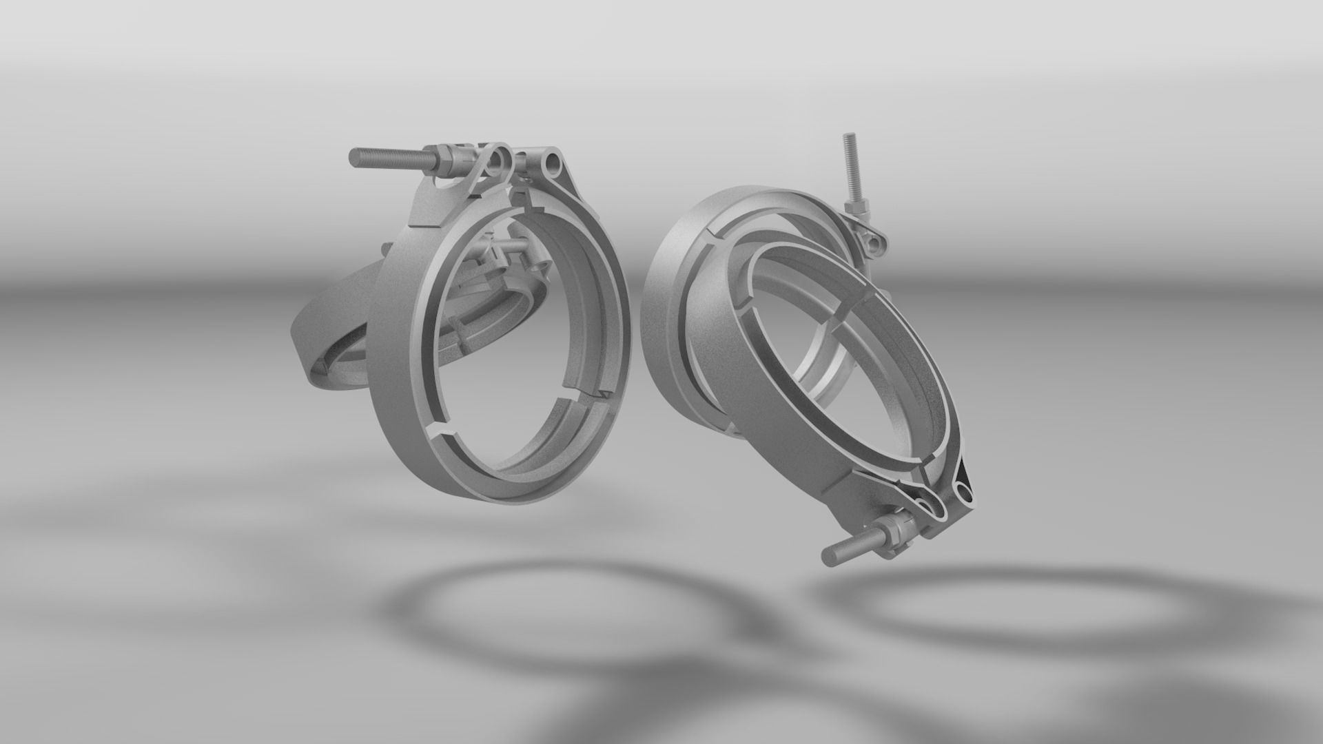 Tube clamp to join two tubes 3D model_15