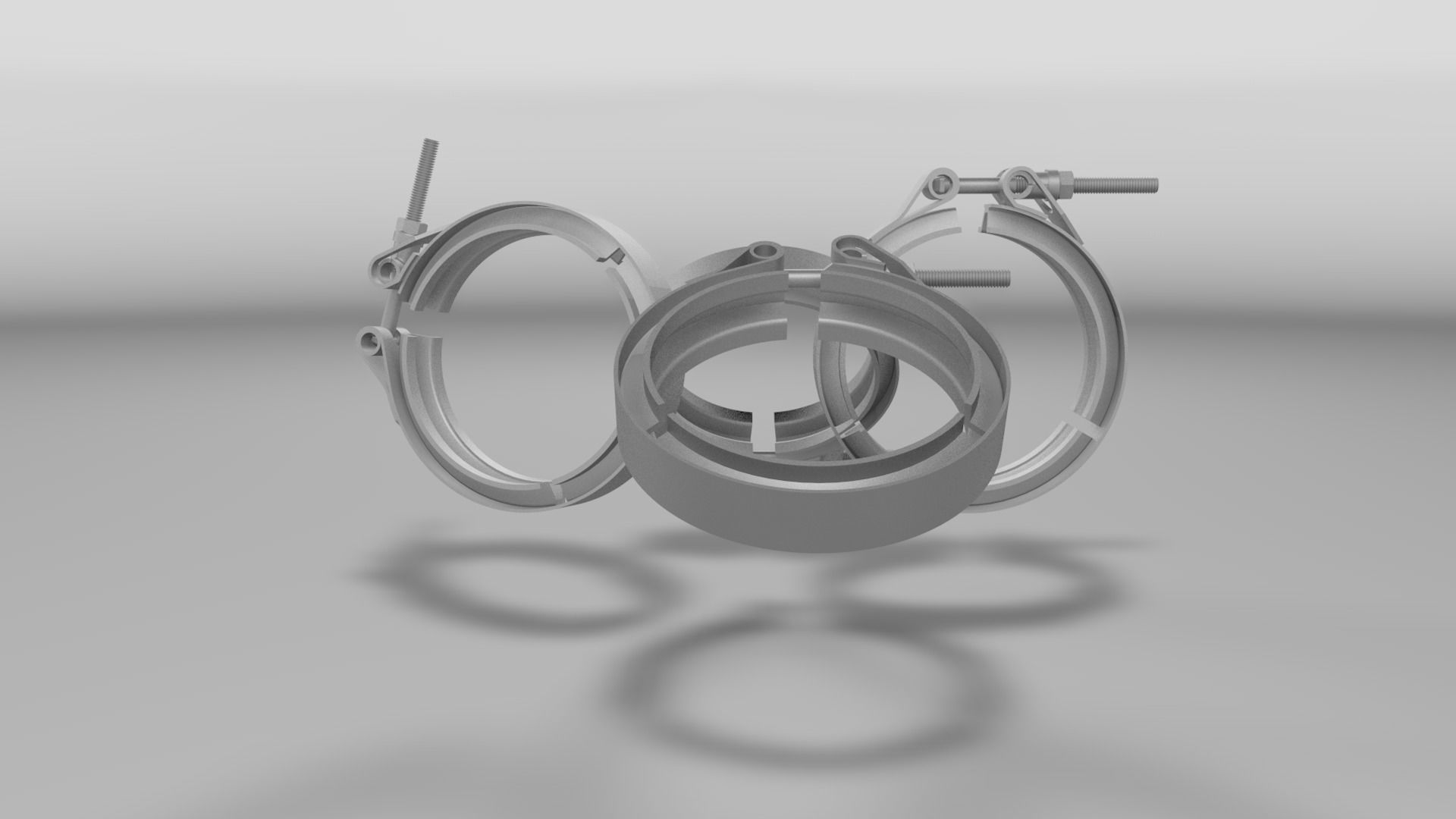 Tube clamp to join two tubes 3D model_9