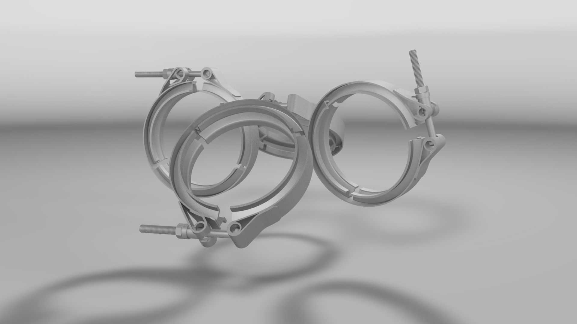 Tube clamp to join two tubes 3D model_19