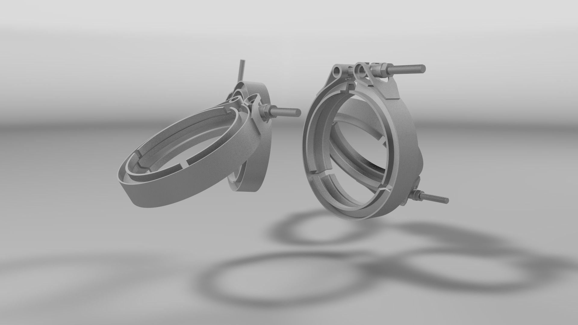 Tube clamp to join two tubes 3D model_10