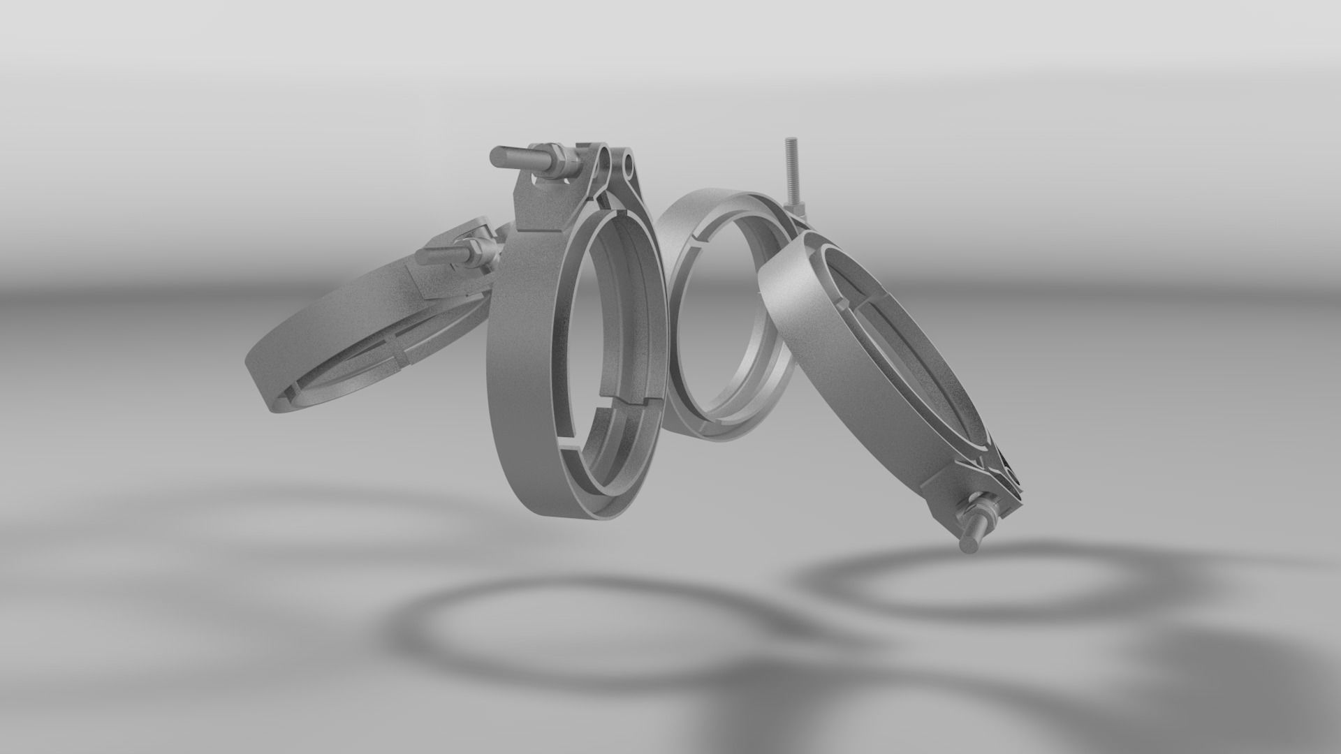 Tube clamp to join two tubes 3D model_11