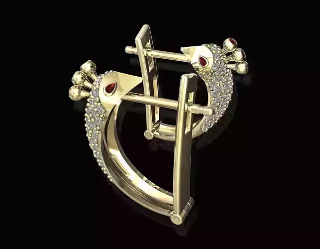 peacock earrings 3D print model
