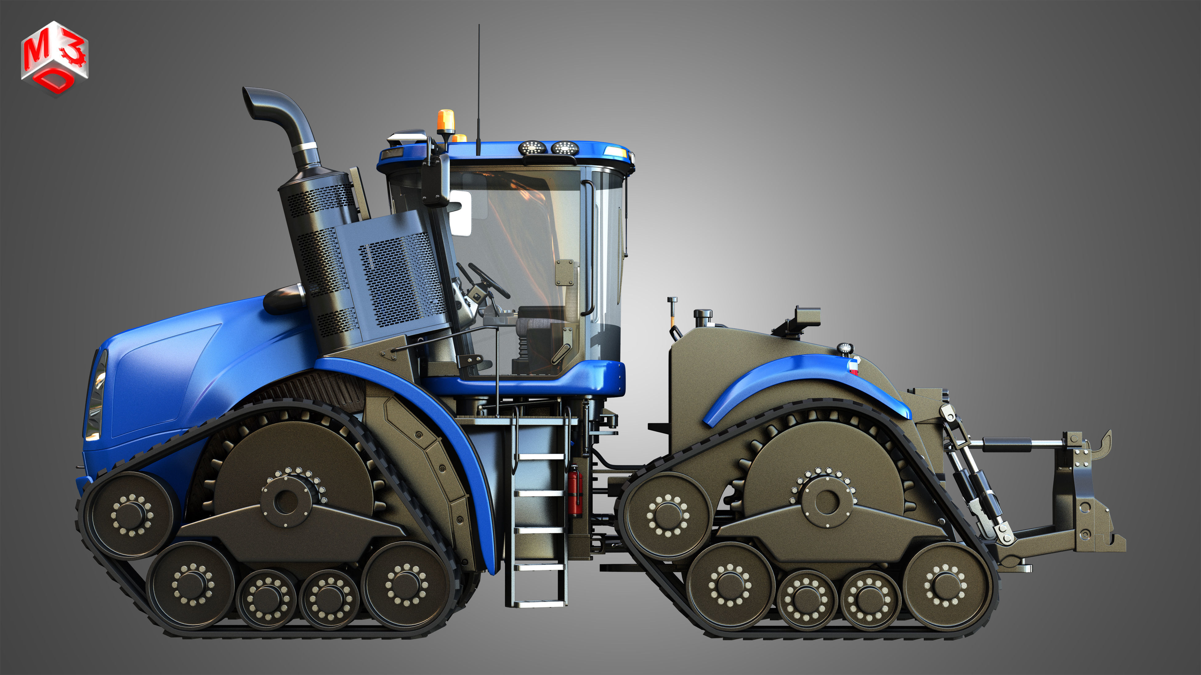 NH - T9 Articulated Tractor -  With Rubber Tracks System 3D model_4