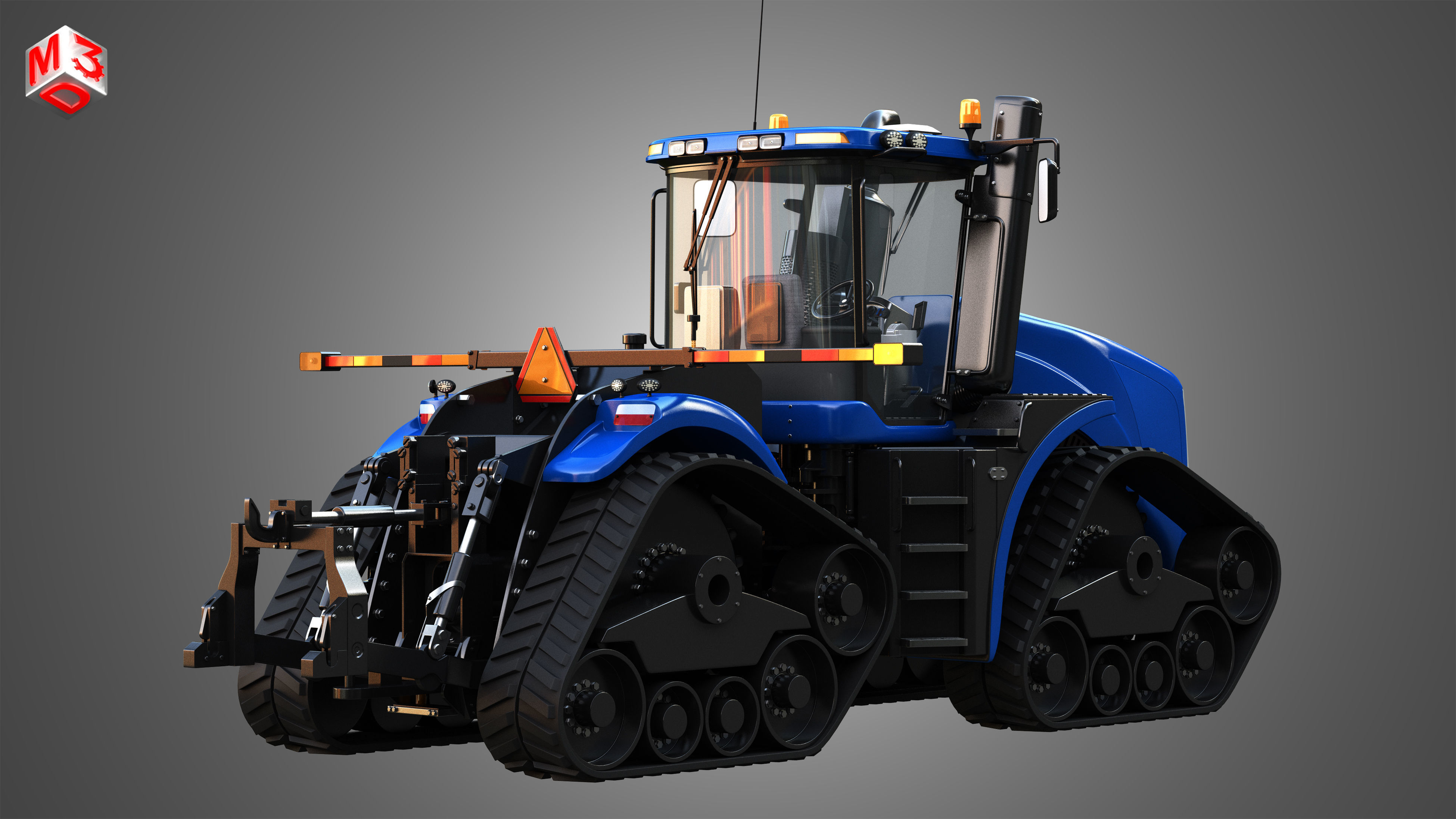 NH - T9 Articulated Tractor -  With Rubber Tracks System 3D model_1