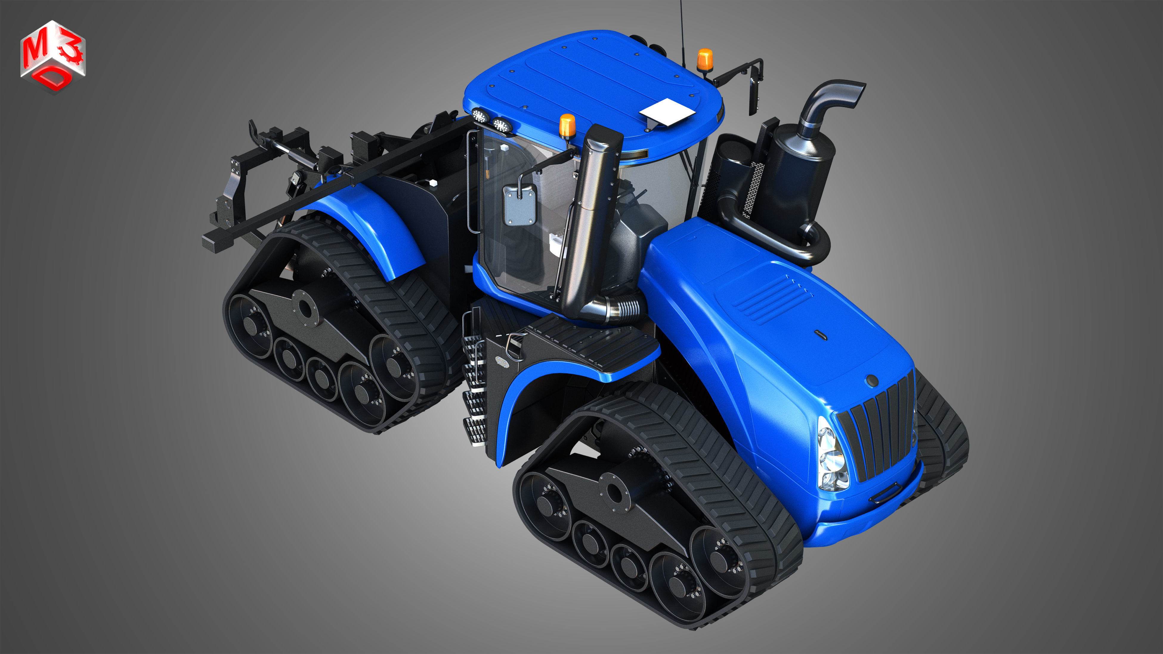 NH - T9 Articulated Tractor -  With Rubber Tracks System 3D model_8