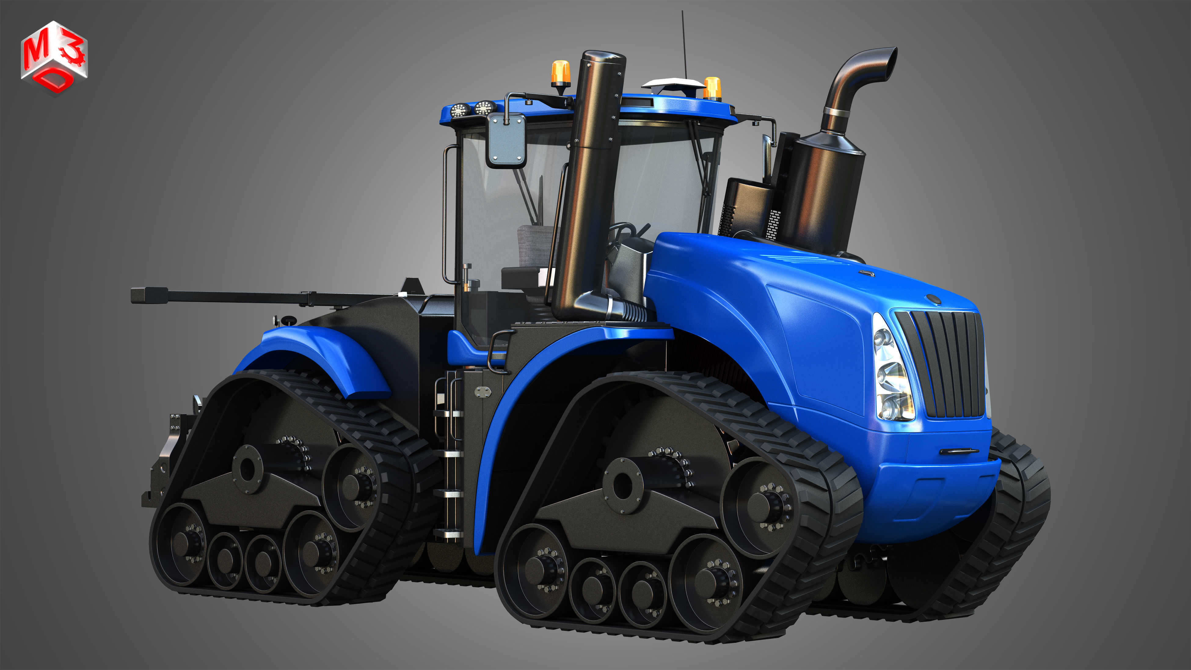 NH - T9 Articulated Tractor -  With Rubber Tracks System 3D model_2