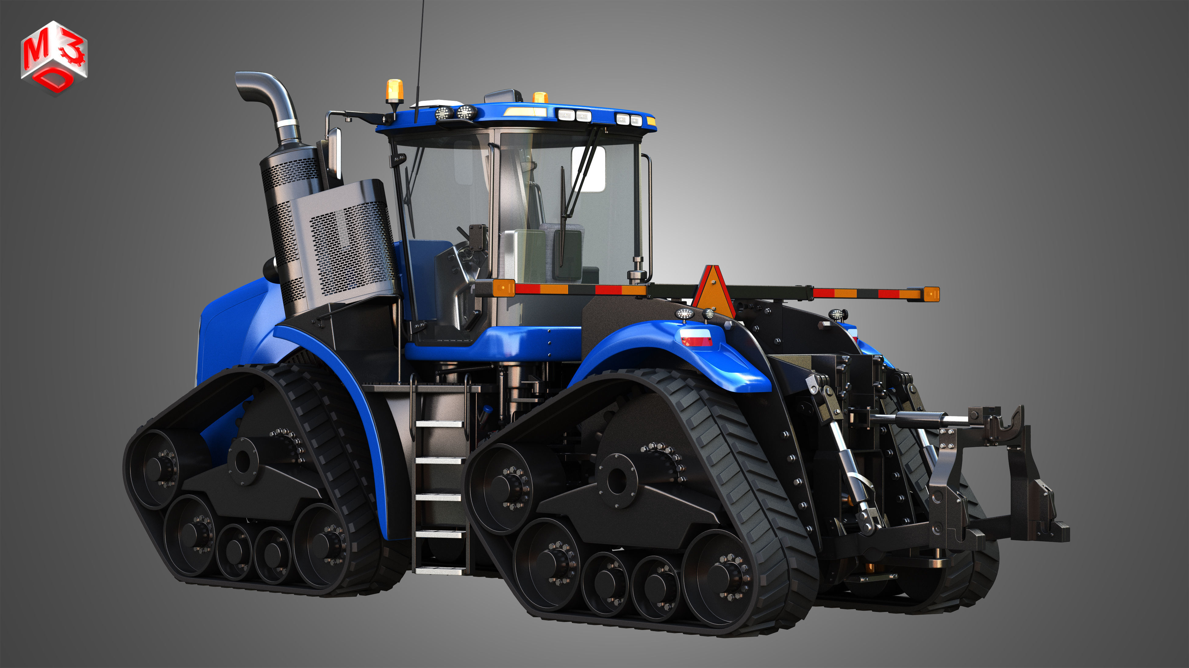 NH - T9 Articulated Tractor -  With Rubber Tracks System 3D model_3